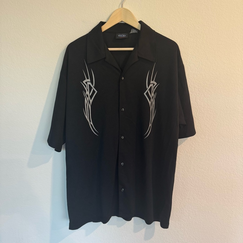 Vintage Anchor Blue Tribal Button Down SZ XL